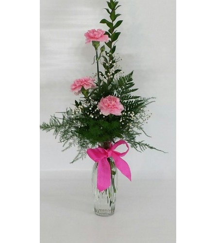 Pink Carnation Bud Vase