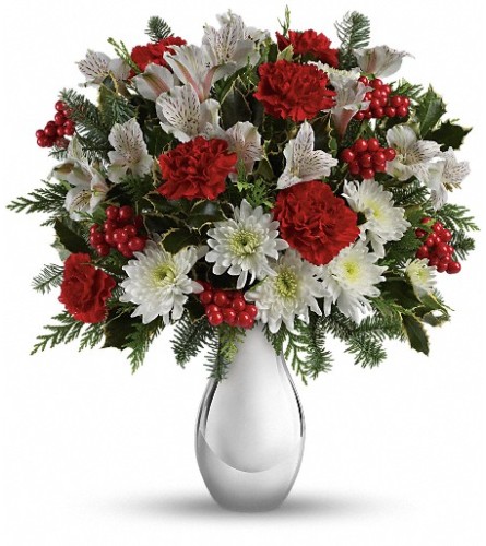Teleflora's Silver And Snowflakes Bouquet