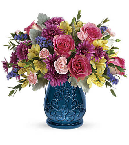 Teleflora's Burst Of Blue Bouquet