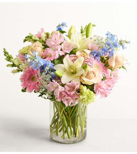 The Delphinium Meadow™ - Deluxe. An arrangement by Flowers of Charlotte.