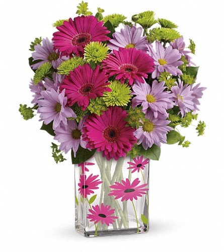 Ardent Love Bouquet with Pink Roses, Pink Gerbera Daisies, Pink