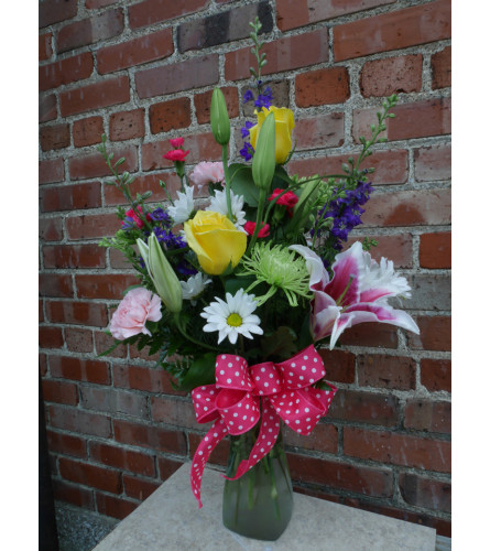 A Spring Mix Bouquet (bow and florals vary)