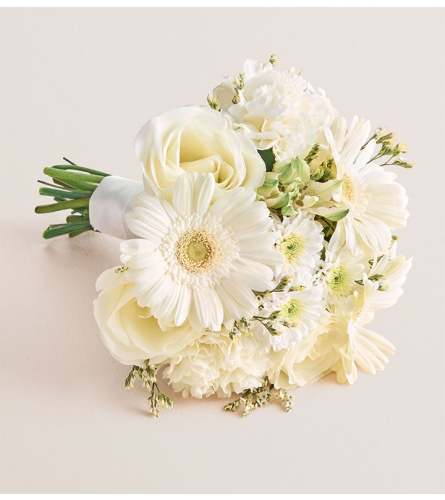 The Prom Bouquet - White - Deluxe. An arrangement by Sicola's Florist.