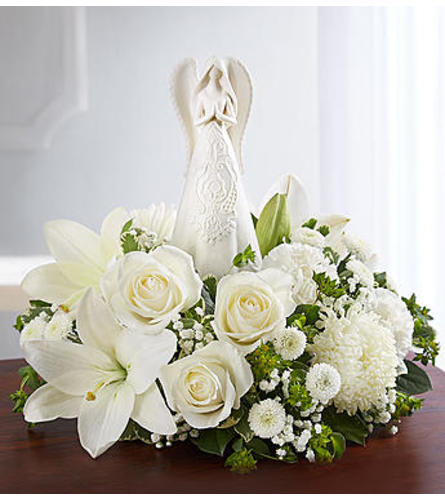 Peaceful Prayers™ Serenity Angel Arrangement All White