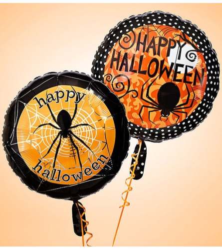 Two Happy Halloween Mylar Balloons
