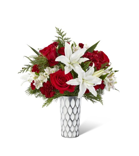 Flowers by Shirley - Christmas - FTD's Winter Elegance Bouquet - White and  Red Flower Arrangement