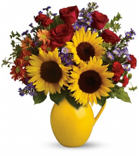 Teleflora's Sunny Day Pitcher of Joy