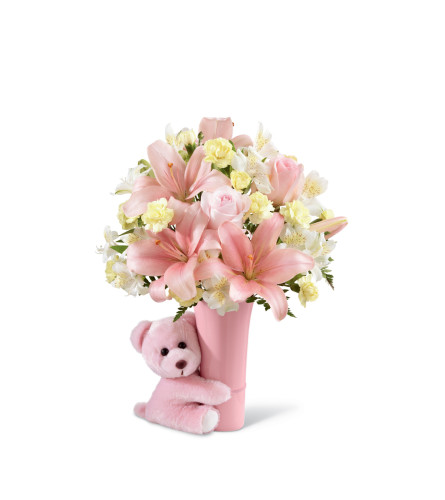 The FTD® Baby Girl Big Hug® Bouquet