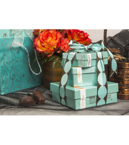 The Signature Bliss Tower. An arrangement by Twigs Flower Company.