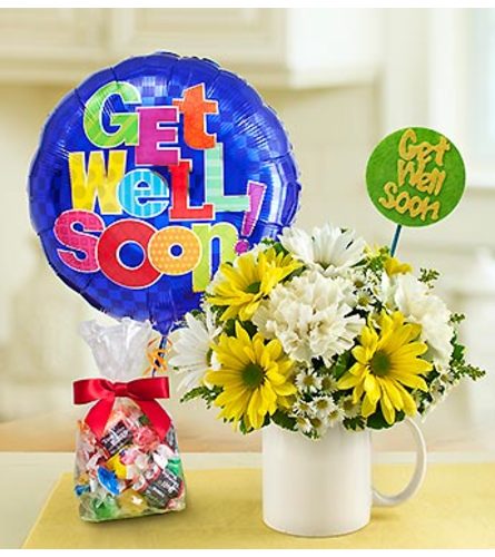 Get Well Bear and Balloon Bunch