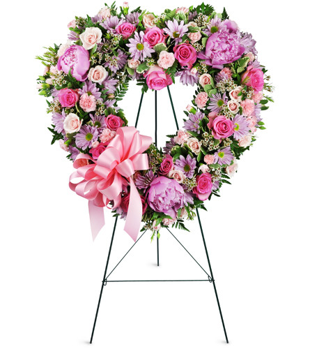 Open Heart Floral Wreath  Sympathy & Funeral Flowers