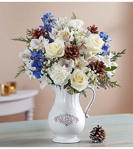 Winter Wishes Bouquet™ in a Pitcher