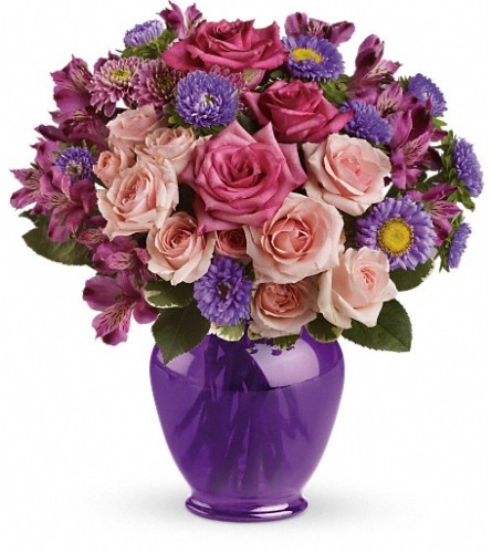 Teleflora's Purple Medley Bouquet with Roses