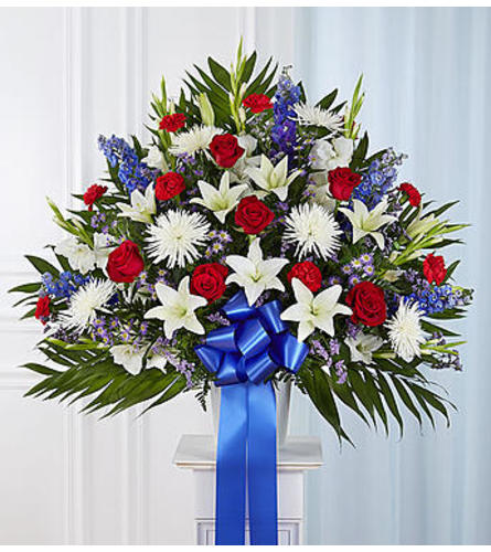 Heartfelt Sympathies™ Red, White, & Blue Standing Basket