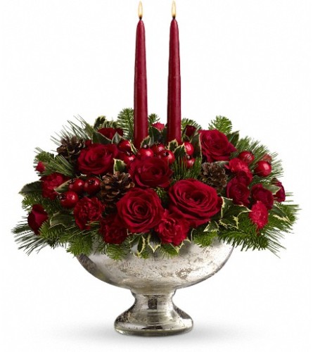 Teleflora's Mercury Glass Bowl Bouquet