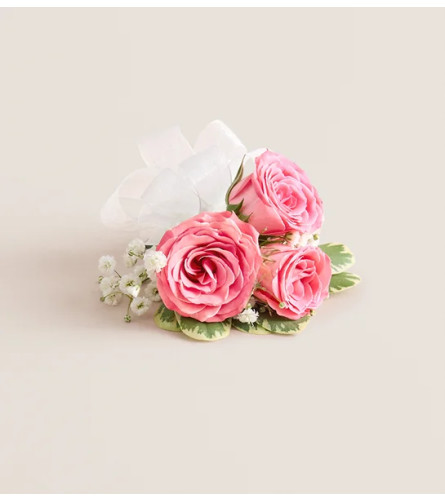 Pink Spray Rose Corsage - Standard. An arrangement by Flowers of Jacksonville. Delivery Instructions.