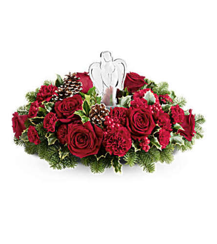 The Teleflora's Evergreen Blooms Bouquet - Deluxe. An arrangement by Marivel's Florist and Gifts.