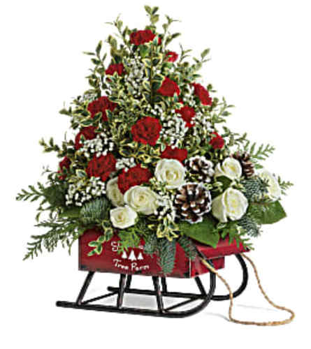 Teleflora's Snowy Sleigh Tree 2020