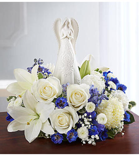 Peaceful Prayers™ Serenity Angel Arrangement Blue and White