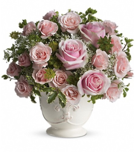 Teleflora's Parisian Pinks with Roses - Standard. An arrangement by Flower Trends Florists.