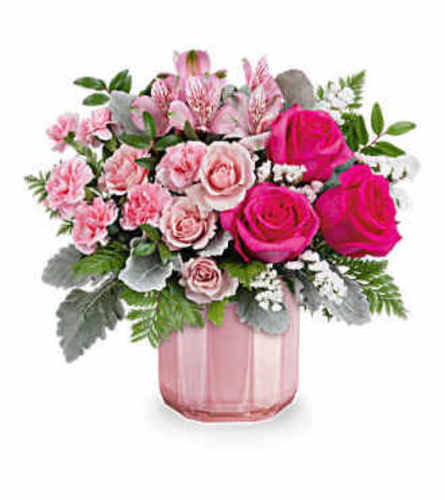Teleflora's Blushing Gem Flower Bouquet