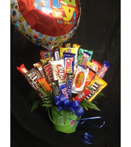 Candy Bouquet Balloon Bucket