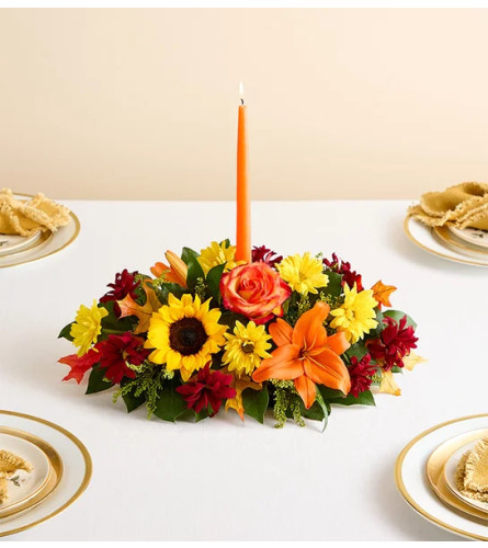 The Fields of Europe® For Fall Centerpiece - Deluxe. An arrangement by Flowers of Jacksonville.
