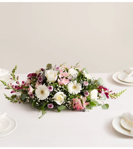 Romantic Blush™ Centerpiece - Deluxe. An arrangement by Sicola's Florist.