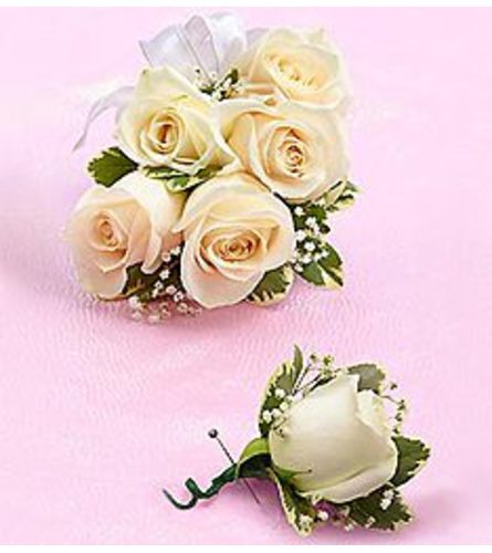 Boutonniere & Corsage White  *PICK UP ONLY*