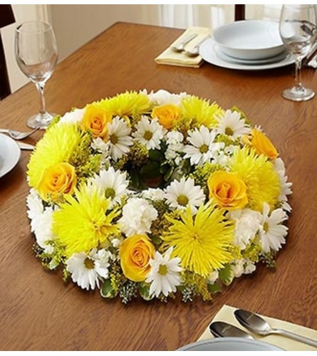 Yellow and White Centerpiece