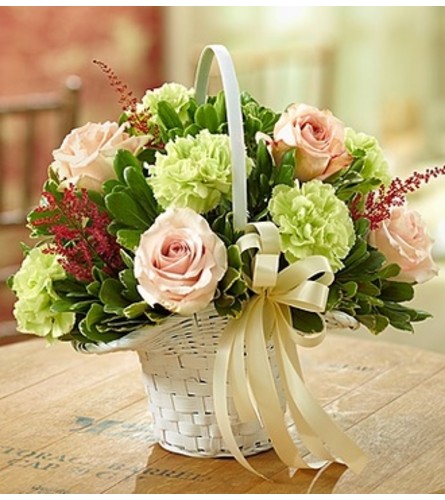 Vineyard Wedding Flower Girl Arrangement