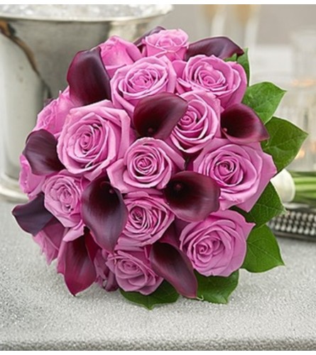 Purple Elegance Rose and Mini Calla Lily Bouq