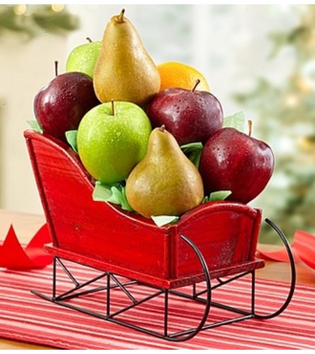 Fruit Filled Christmas Sleigh