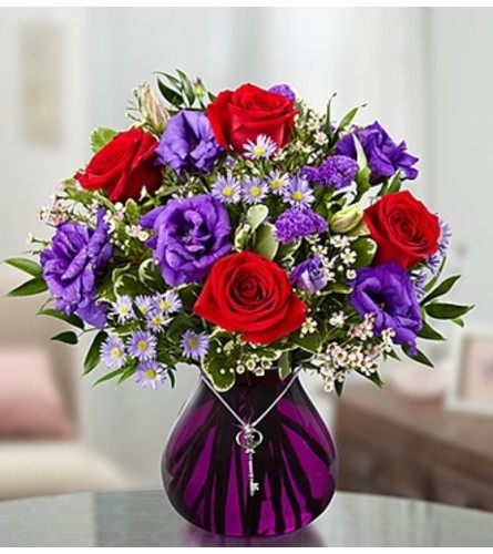 Key To My Heart® in a Purple Vase