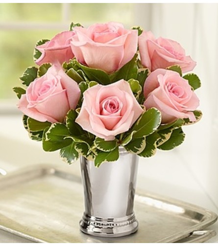 Julep Cup Rose Arrangement - Pink