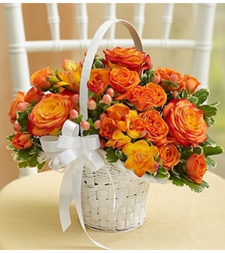 Golden Sunset Flower Girl Arrangement