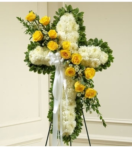 White Cross with Yellow Rose Break