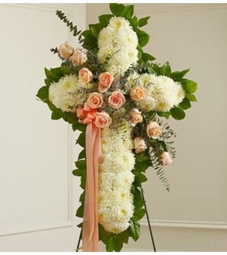 White Cross with Peach Rose Break