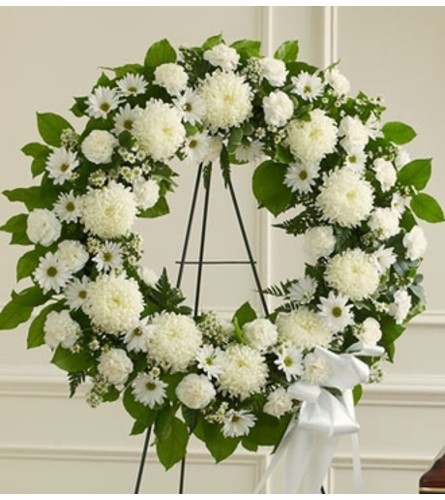 All White Standing Wreath