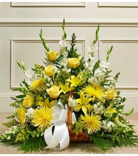 Yellow and White Mixed Fireside Basket