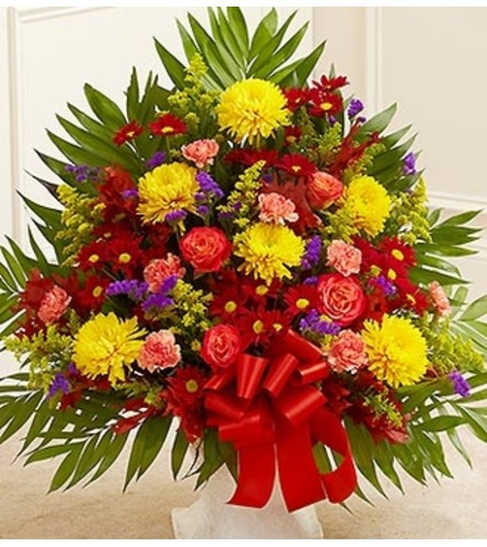 Sympathy Floor Basket In Fall Colors - Send To Lake Elsinore, Ca Today!