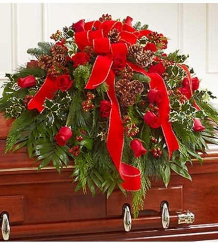 Half Casket Cover in Christmas Colors