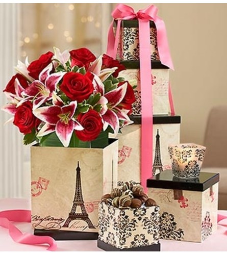 Tower of Love Bouquet with Votive and Chocola