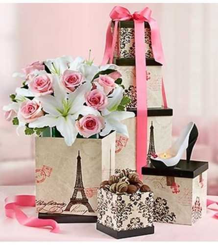 Fashionista Mom™ Bouquet with Votive and Choc