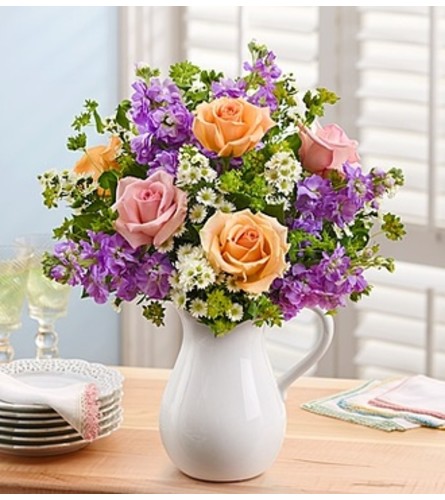 Pitcher Full of Roses with Stock