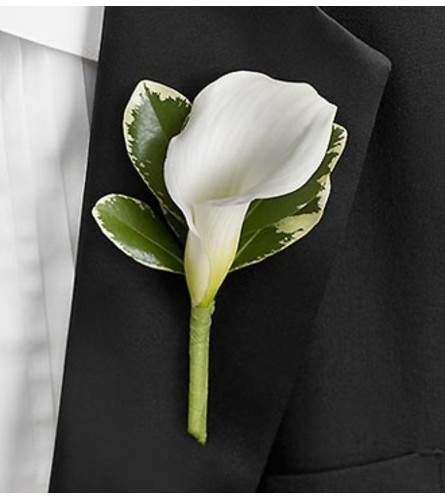 All White Boutonniere