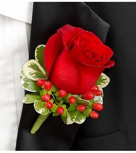 All Red Boutonniere