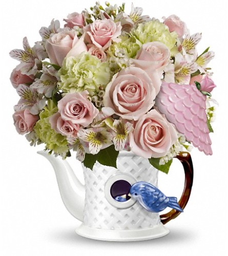 Teleflora's Bluebird Blush Bouquet