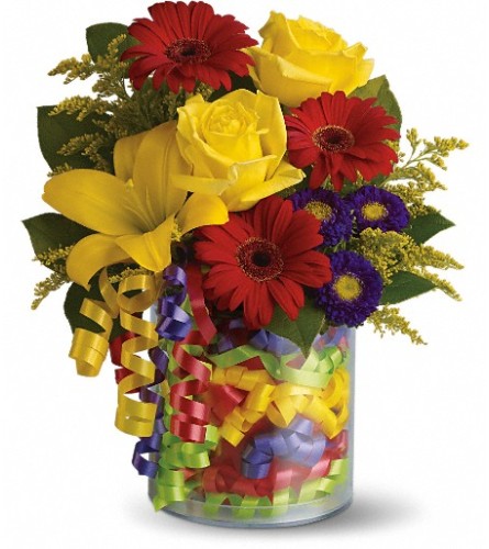 Teleflora's Birthday Ribbon Bouquet - Standard. An arrangement by Flower Trends Florists.