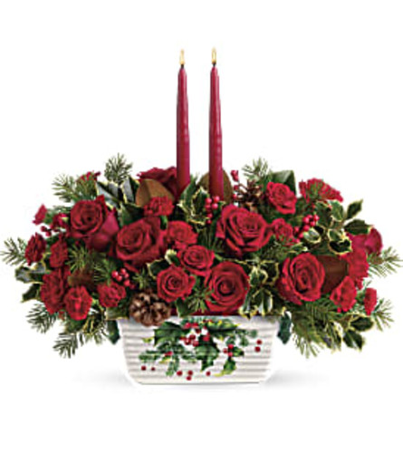 Teleflora's Holly Glow Centerpiece